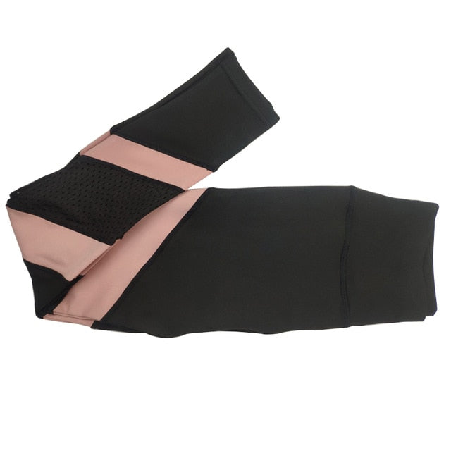 Black Pink Mesh Leggings